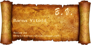 Barna Vitold névjegykártya